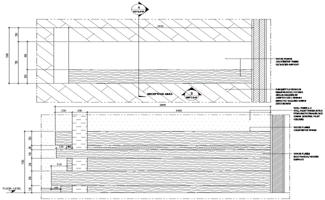 Reception Counter Front Elevation Detail DWG AutoCAD file