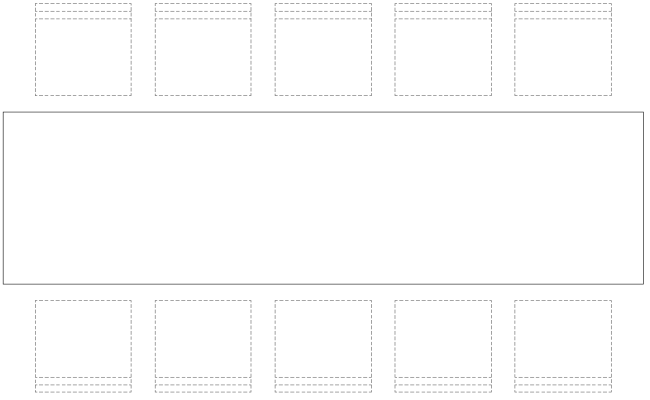 Rectangular Dining Table CAD Block with Chairs Design