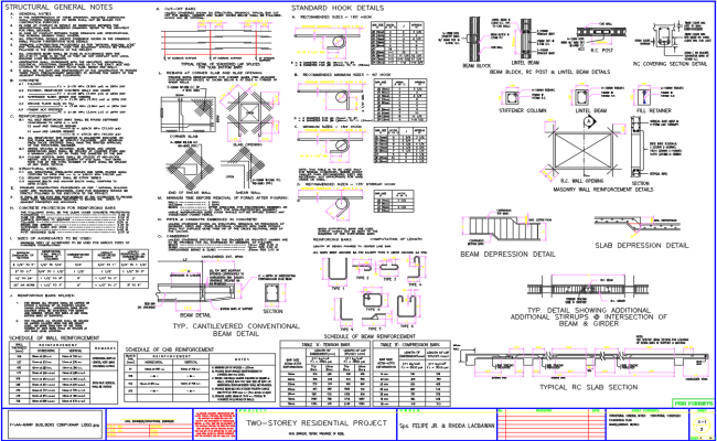Beam Reinforcement and Structural Detail CAD for House
