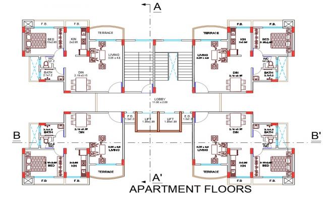 Residential Floor Plan Drawing DWG File