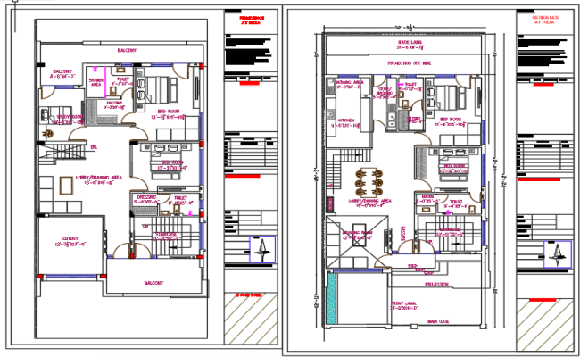 Residential Duplex House DWG CAD File with Elevation