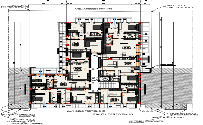 Residential apartment floor layout plan in DWG format