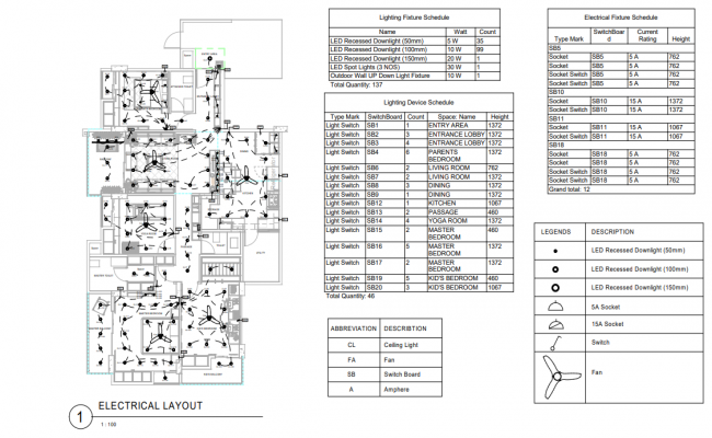 Residential Electrical Layout Plan PDF File Free Download
