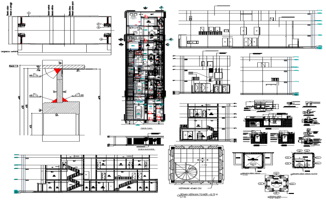 Residential Flat Elevation Plan and Section Detail | Download 2D DWG AutoCAD File