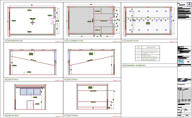 House Flooring & Ceiling Finishing Detail DWG | AutoCAD Plan