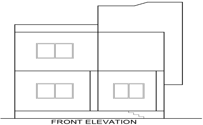AutoCAD DWG of House Front Elevation with Elevation Detail
