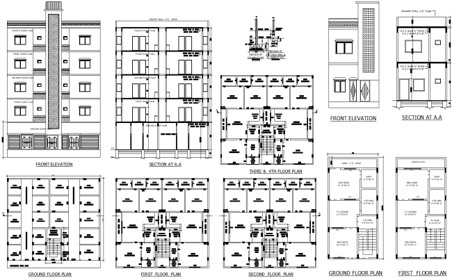 Residential House Plan Architectural 2D AutoCAD Drawing DWG