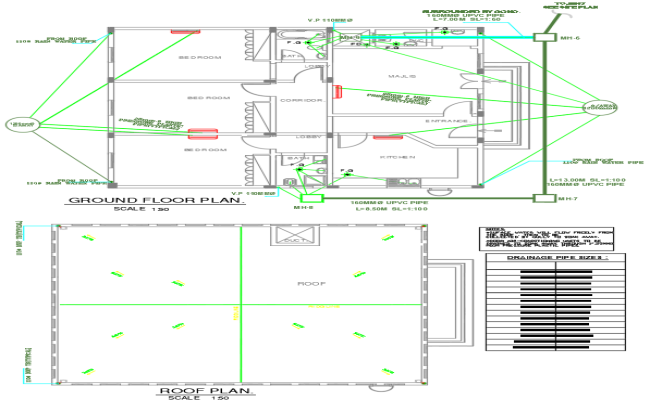 Residential House Flooring Slope Detail Drawing in DWG File