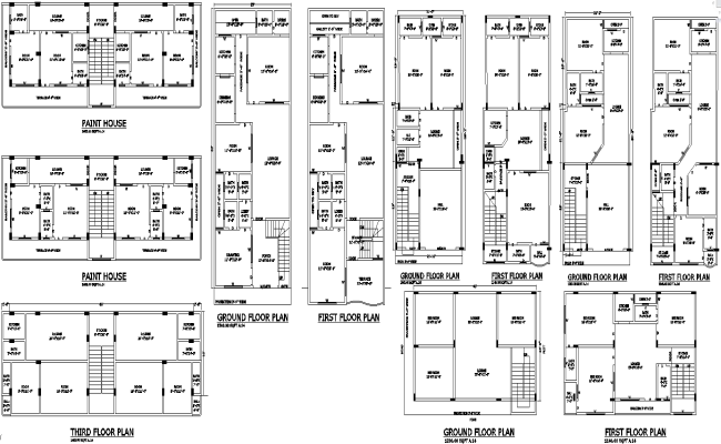 AutoCAD House Drawing with Paint Work Plan in DWG File
