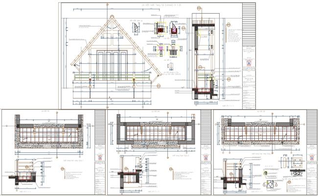 Residential House Roof Architecture Sectional DWG File