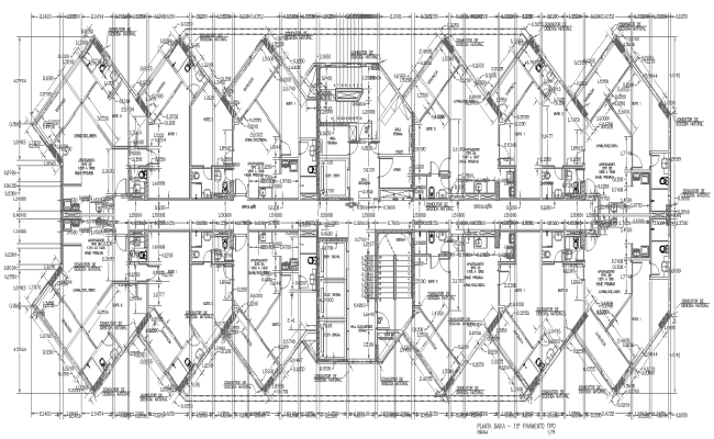 Residential Multi Unit Building Layout Design with Floor Plan AutoCAD DWG