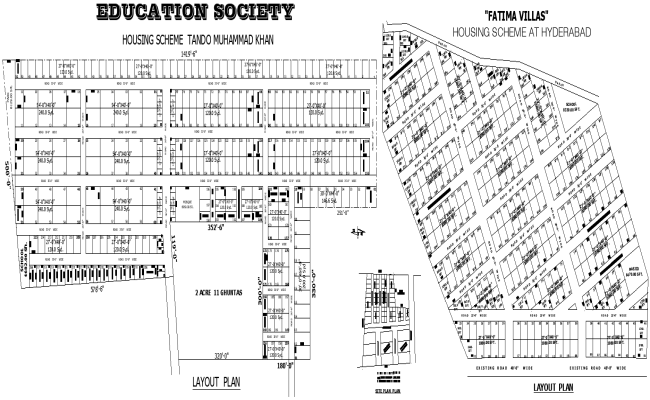 Residential Plotting Scheme Layout DWG Download | Cadbull