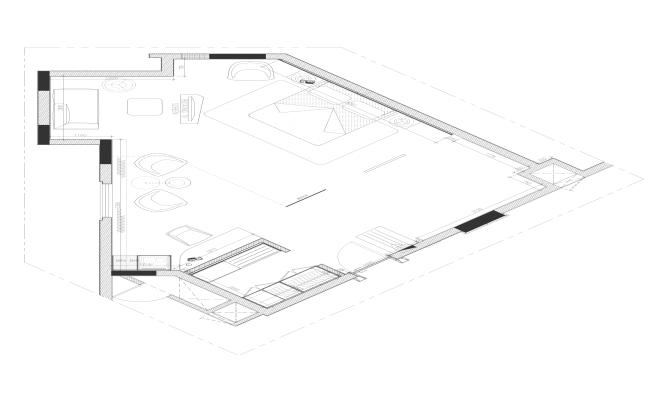 Resort suite room design with furniture layout dwg autocad drawing .