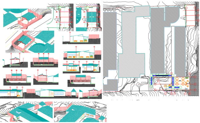 Restaurant Architecture Project Design in CAD DWG File with 3D Views