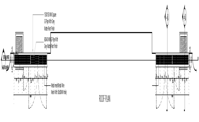 Roof plan with metal wire details dwg autocad drawing .