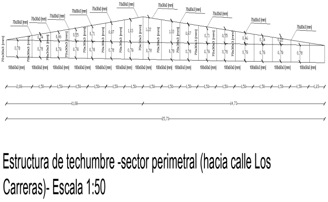 Roof structure perimeter sector section Detail DWG AutoCAD file