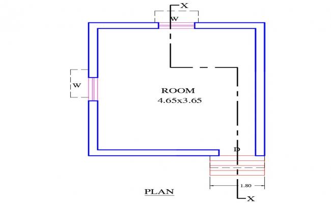 Room Floor Plan Free DWG File