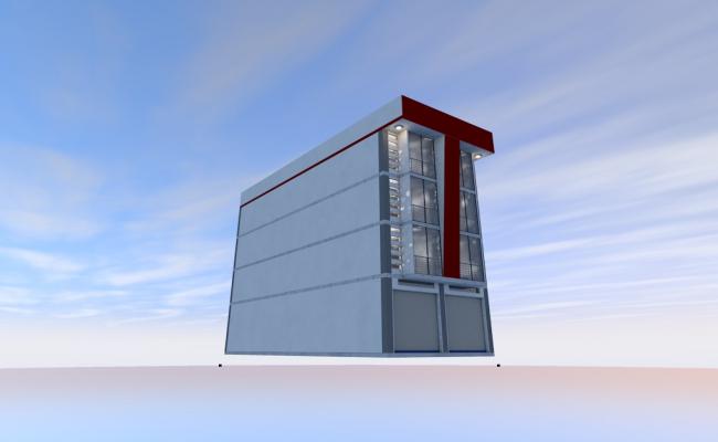 House Plan With Ground Floor Shop Design DWG File