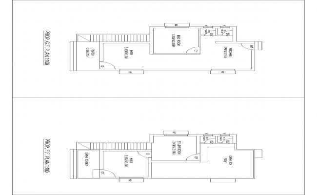2BHK House DWG Layout 800 Sq Ft Practical Design Drawing File