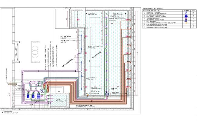 SWIMMING POOL DEATILED PLAN & SECTION