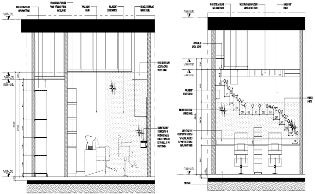 Salon elevation design with detailed dwg autocad drawing .