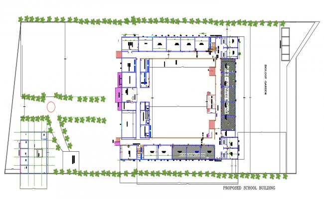 School Building Master plan for AutoCAD File 