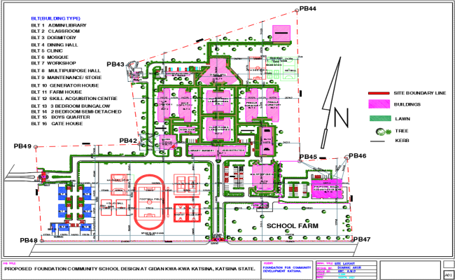 School Proposed Architecture Layout Floor Plan in AutoCAD DWG File
