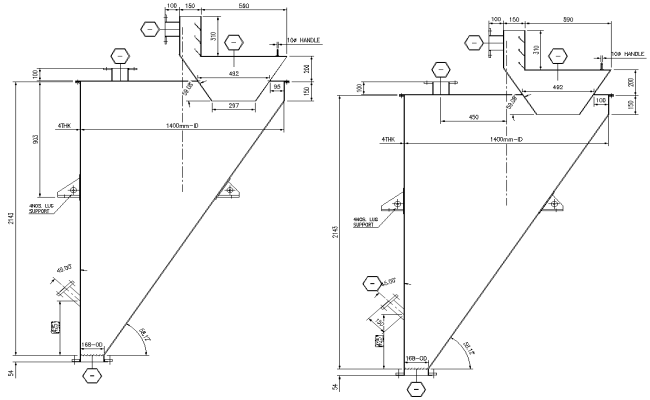 Sectional Elevation Of Nozzle Detail DWG AutoCAD file