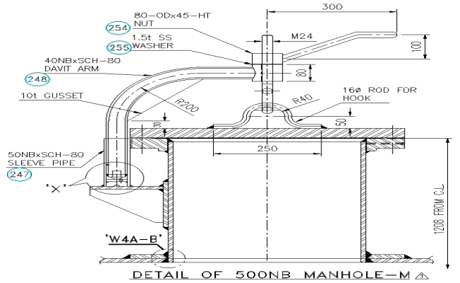 Section of 500NB Manhole Detail DWG AutoCAD file