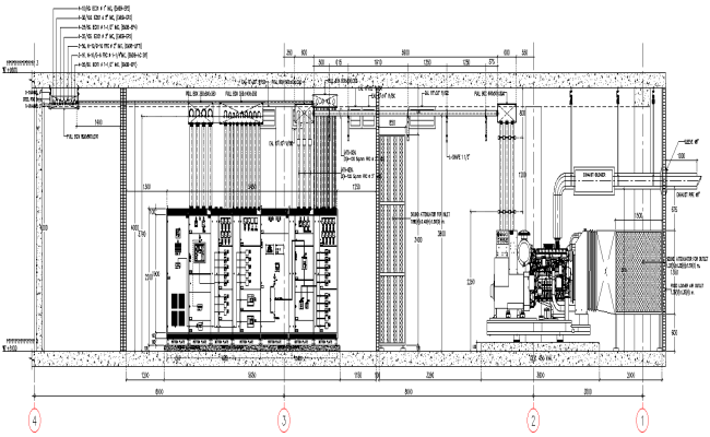 Section of Commercial Building Floor Main Power Line DWG AutoCAD file