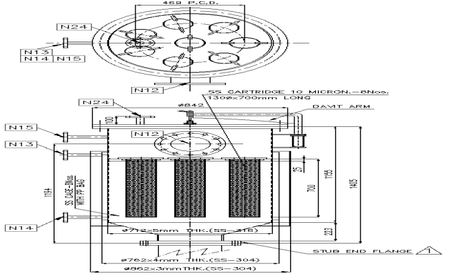 Section of Dust Catcher Of Vaccum Dryer Detail DWG AutoCAD file