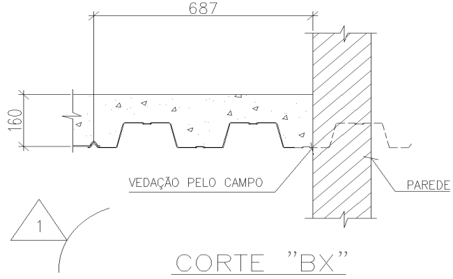 Section of Field sealing for wall Detail DWG AutoCAD file