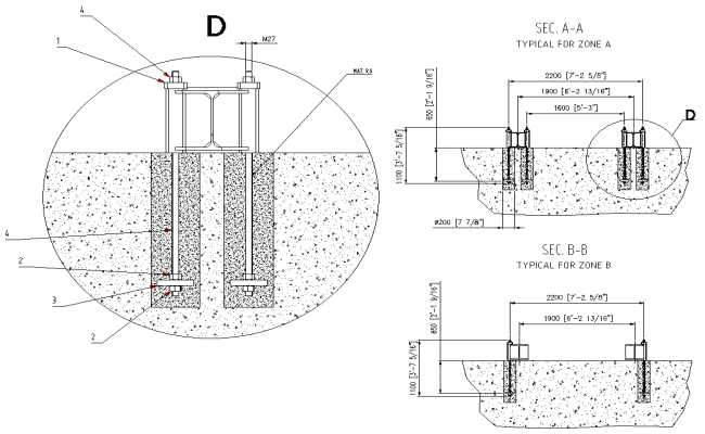 Grouting Details for Roller Coaster Ride Installation Section