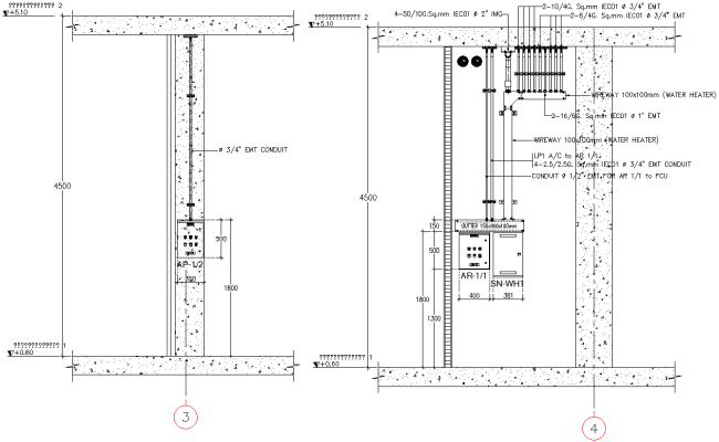 Section of floor Electric Air Condition Detail DWG AutoCAD file
