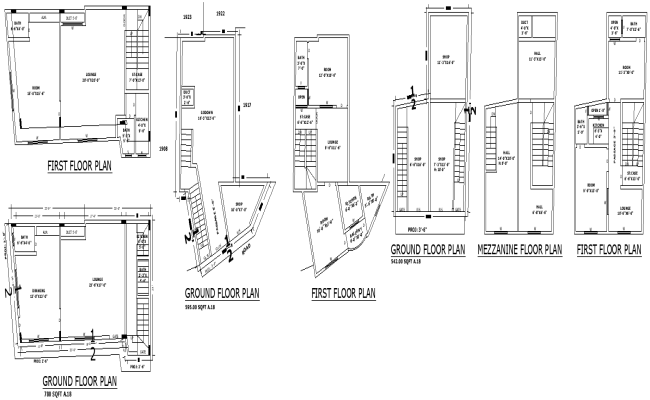 DWG Layout of Godown and Shop with Mezzanine Floor Area