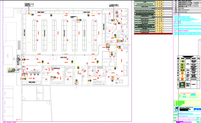 Shopping Mall Fire Alarm and CCTV Wiring Layout in DWG CAD File
