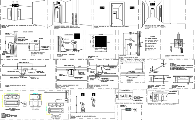Shopping Mall Fire Safety Layouts Drawings in CAD DWG Format