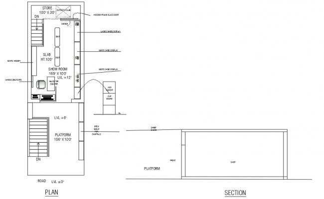 Showroom Design Plan Free CAD Drawings