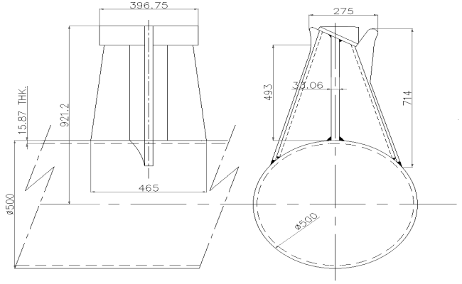 Rotary Vacuum Paddle Dryer Side View DWG for Machinery