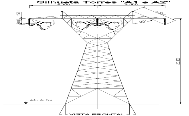 Silhouette Towers A1 A2 structural design in DWG CAD File 