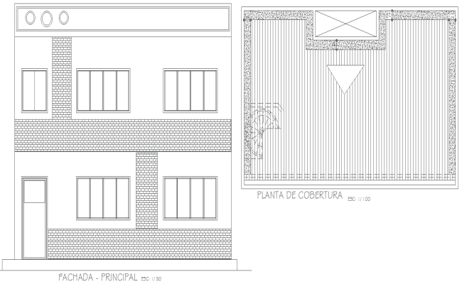 Simple House Elevation Drawing in DWG AutoCAD Format