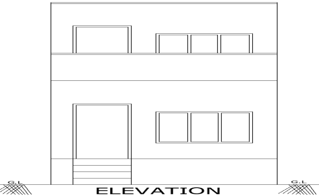 Simple House Elevation Plan in AutoCAD DWG Format