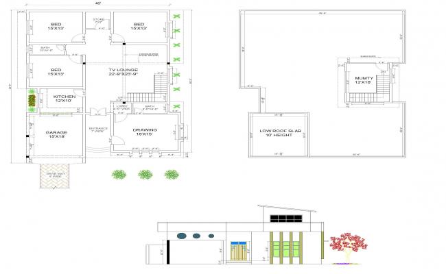Single Story Plan 75' x 45'