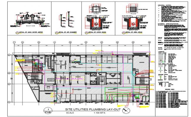 Site Utilities Plumbing Lay-out DWG File