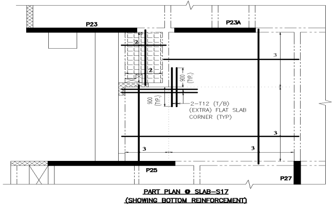 Slab plan with reinforcement detail DWG AutoCAD drawing