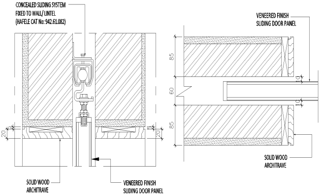 Sliding Door Panel Detail Section DWG AutoCAD file