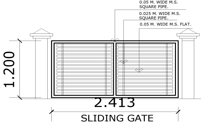 Sliding Gate Design with AutoCAD DWG Download File