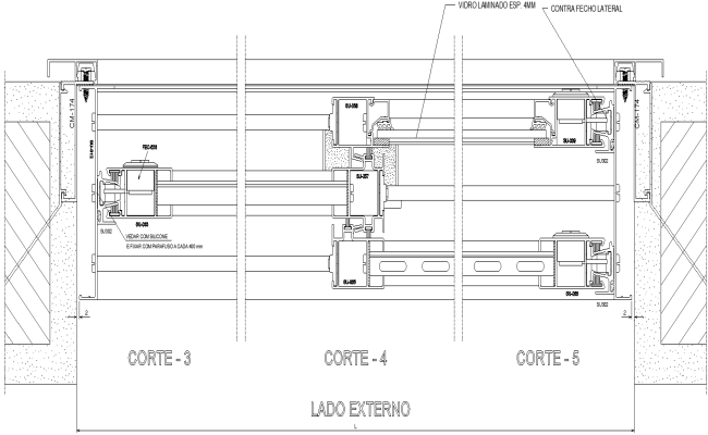 Sliding Window Details AutoCAD DWG File