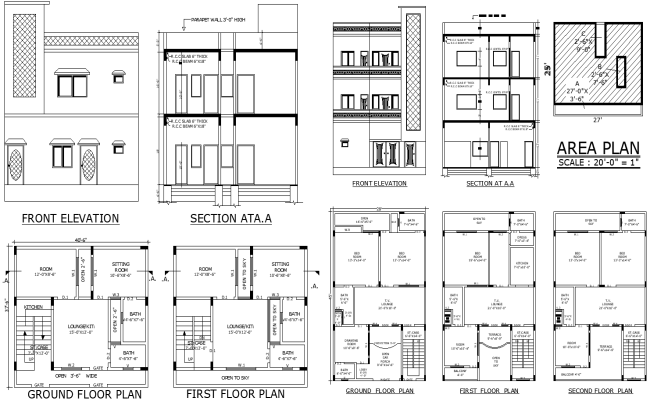 40ft6in Small House Layout Plan in AutoCAD DWG File