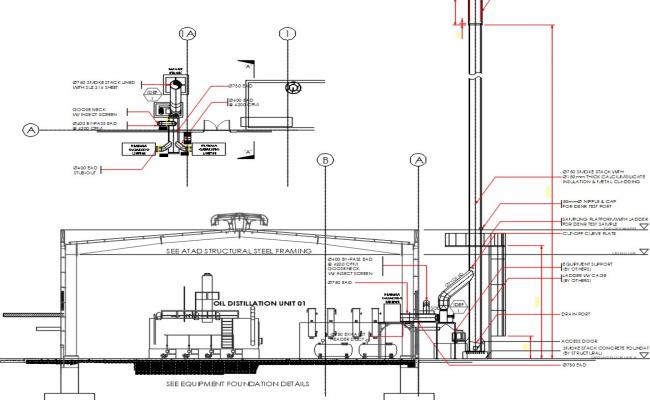 Smoke Stack Layout Plan DWG File